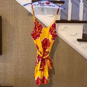 Southern Frock NWT Yellow Belted Print Romper